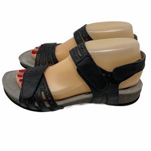 Abeo | Shoes | Abeo Bijou Black Leather Cut Out Sandals Size 8 | Poshmark